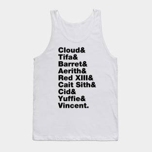 Final Fantasy 7 Characters (Black Text) Tank Top